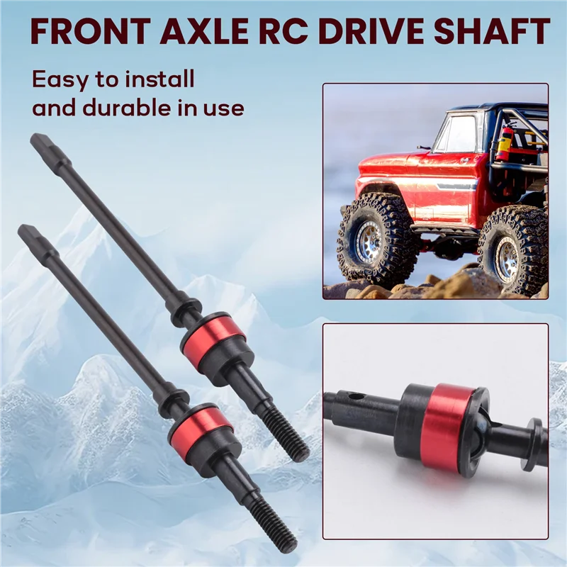 AC52-1Pair Parti Rc dell'asse anteriore dell'albero motore Cvd in acciaio inossidabile per auto Rc cingolata Axial Scx10