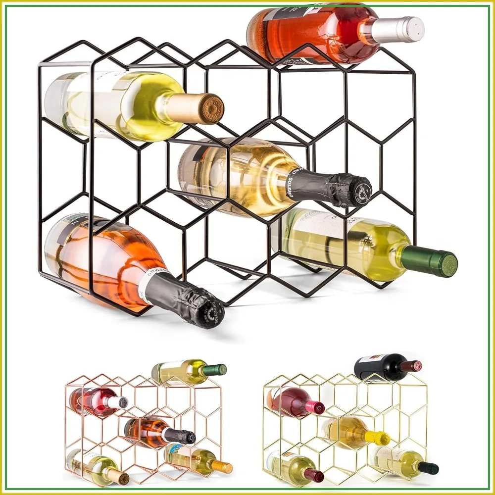 

14-Bottle Countertop Wine Rack - Modern Black Metal, 3-Tier, Freestanding, No Assembly Needed