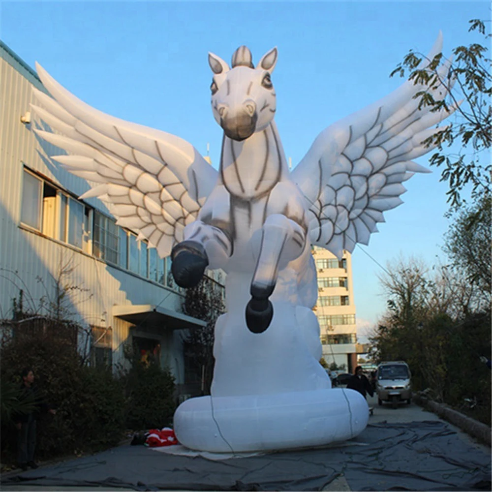 Most Charming Brown White Giant Inflatable Horse With Blower,Flying Horse Animal Toy Pony For Advertising