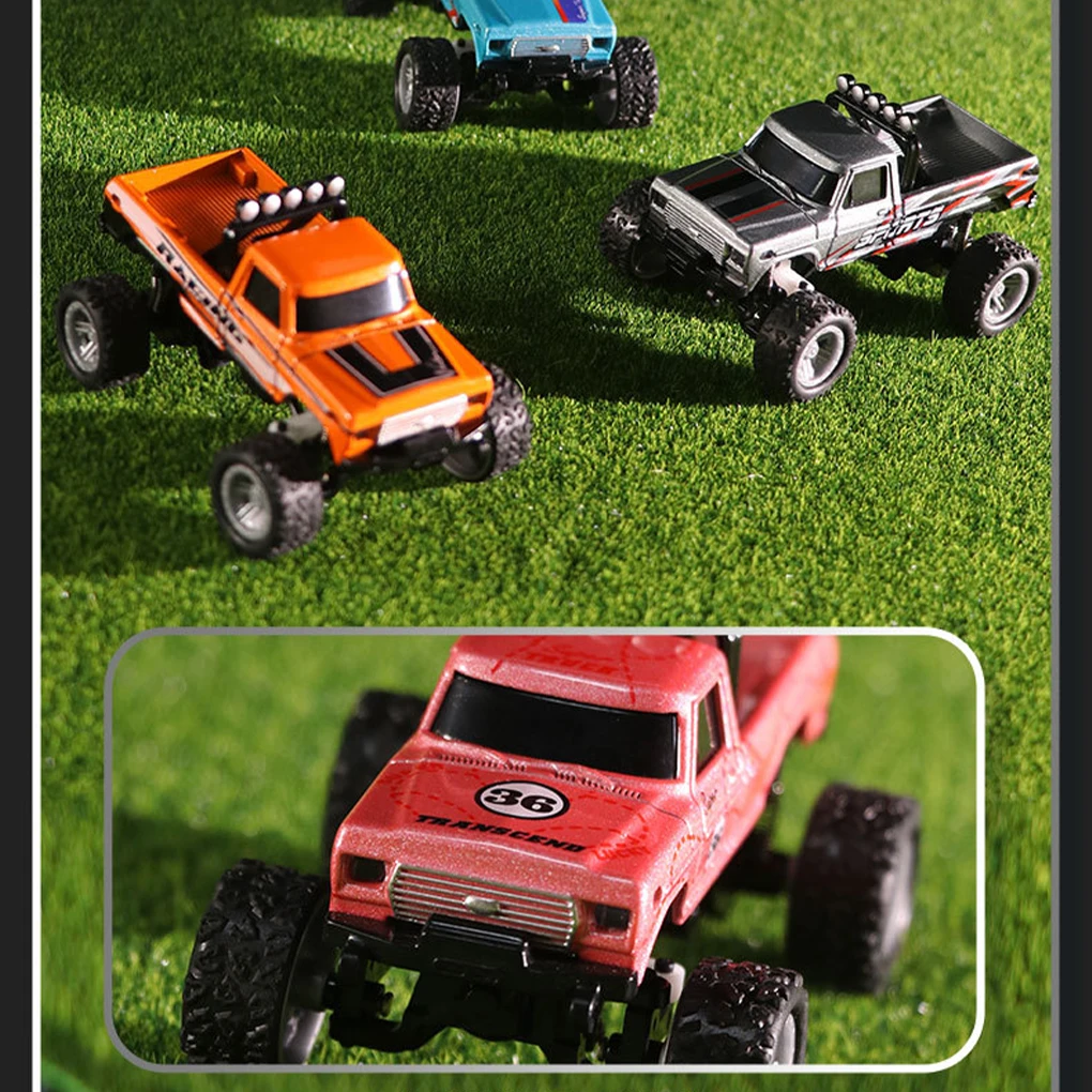 RC Off-road Monster Truck 1/64 Remote Control Mini Climbing Car Alloy Model 2.4G Remote Control Electric Toy Off-road Vehicle