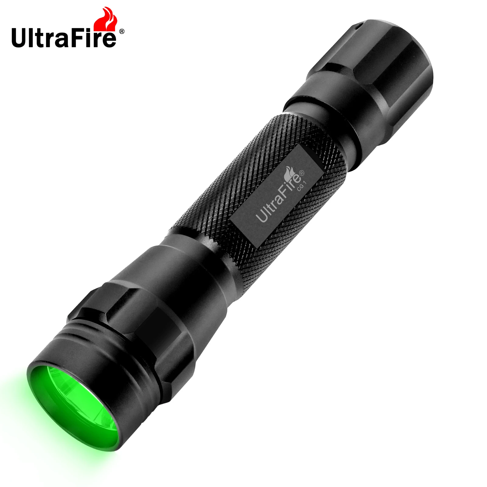 

Зеленый охотничий фонарик UltraFire CG1, 520-нм, перезаряжаемый тактический фонарь, водонепроницаемый яркий фонарь для походов