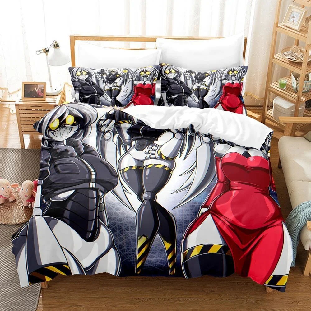 Fashion 3D Printing  Anime Murder Drones Bedding Set Cartoon three-piece Set Adult Kid Bedroom Duvet Cover Sets  Home Textiles