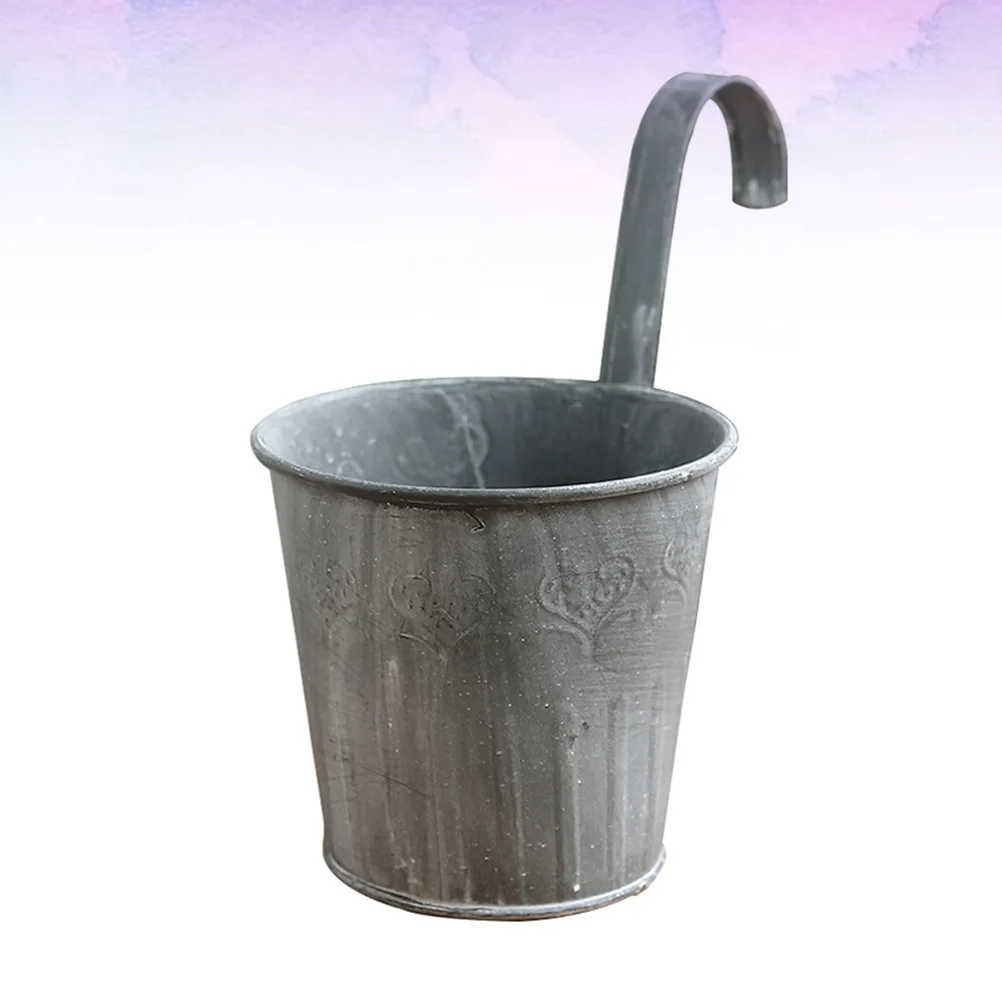 

2 Pcs Hanging Pots Iron Basket Bucket Indoor Plant Wall Mounted Garden Planter Lace Flower Holder