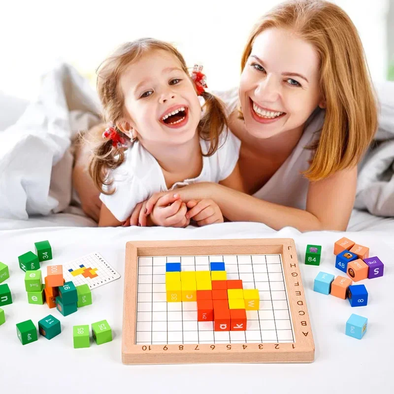 Kids Math Counting Hundred Board Toys Multiplication Board Game Wooden Montessori Learning Educational Toys for Childrens Gift