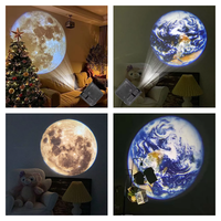 1PC Portable Aurora Moon Galaxy Projection Lamp Creative Background Atmosphere Night Light photography Lamp for Birthday Gift