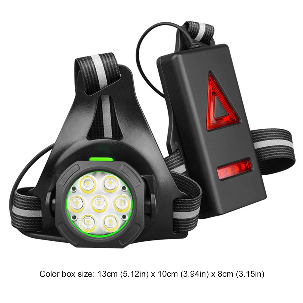 LED Cycling Chest Light USB Rechargeable Ultra Bright Safety Lamp Adjustable Sports Chest Light 360LM for Camping Hiking Running