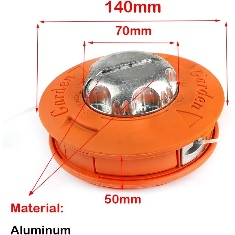 Bump Feed Trimmer Head M10x1.25 Left Hand Thread Nylon Line Spool Grass Trimmer Head for Brush Cutter String Trimmer Lawn Mower