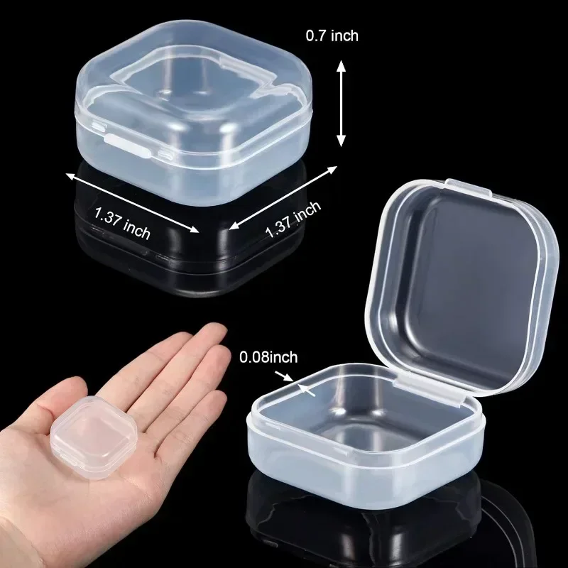 20Pcs/Set Mini Clear Plastic Storage Box Jewelry Storage Case Transparent Organizer Multifunctional Portable Storage