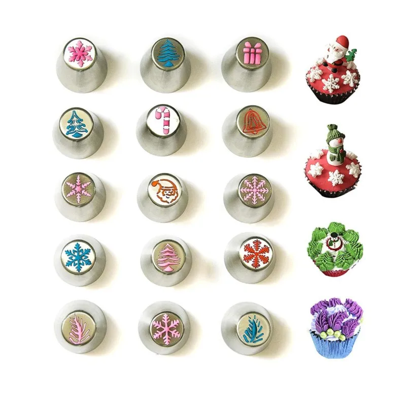 

27Pcs/Set Christmas Collection Piping Tip Set Cream Cake Decoration Accessories Silicone Mold For Pastry Decorating Tip Sets