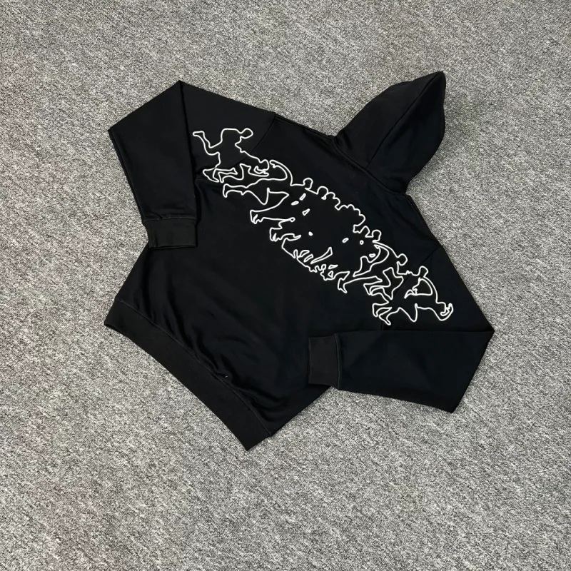 

Oversized Arte Zipper Jacket Black Pure Cotton Women Casual Hoodies Men Clothing