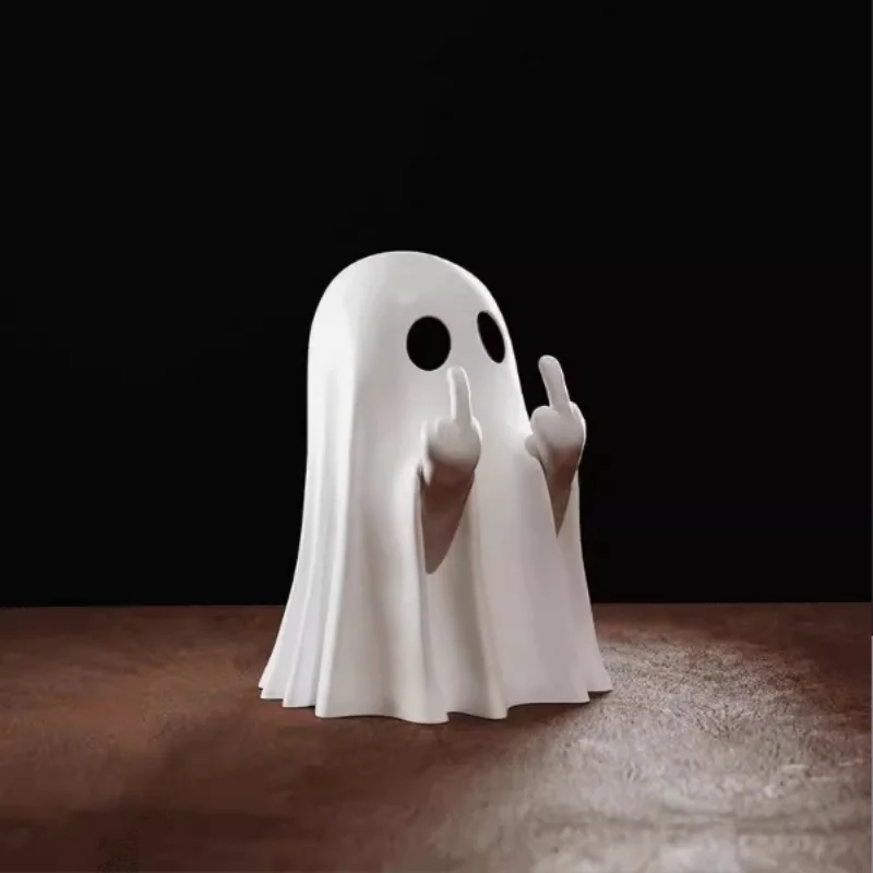 Cartoon Cute White Ghost Figurine Set, Halloween Holiday Decorations, Indoor Desktop Ornaments & Outdoor Courtyard Lawn Decor fo