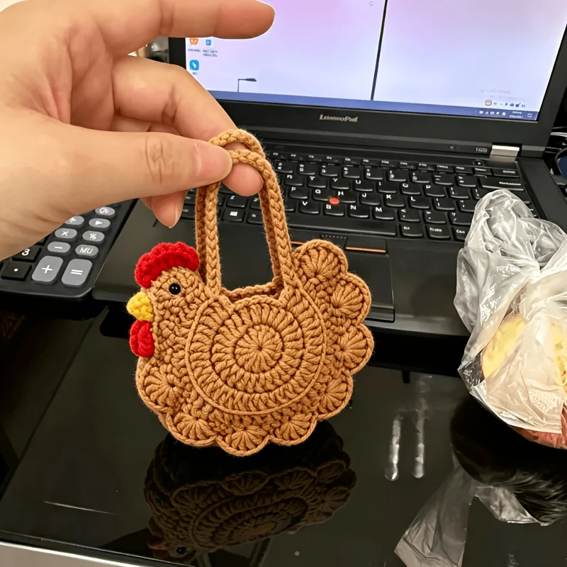 Handmade Crocheted Chick Storage Bag, Mini Egg-Shaped Handbag, Cute Knitted Chick Basket, Gift Decoration Storage Basket