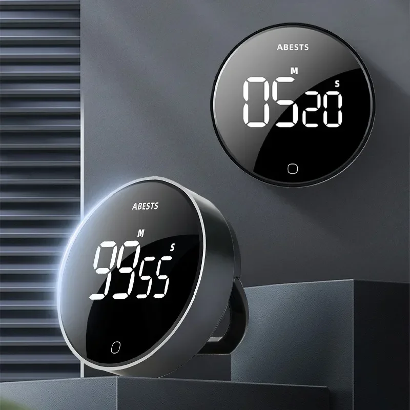 Mirror Digital Alarm Clock Voice Control (Powered By Battery) Table Clock Snooze Night Mode 12/24H Electronic LED Clocks