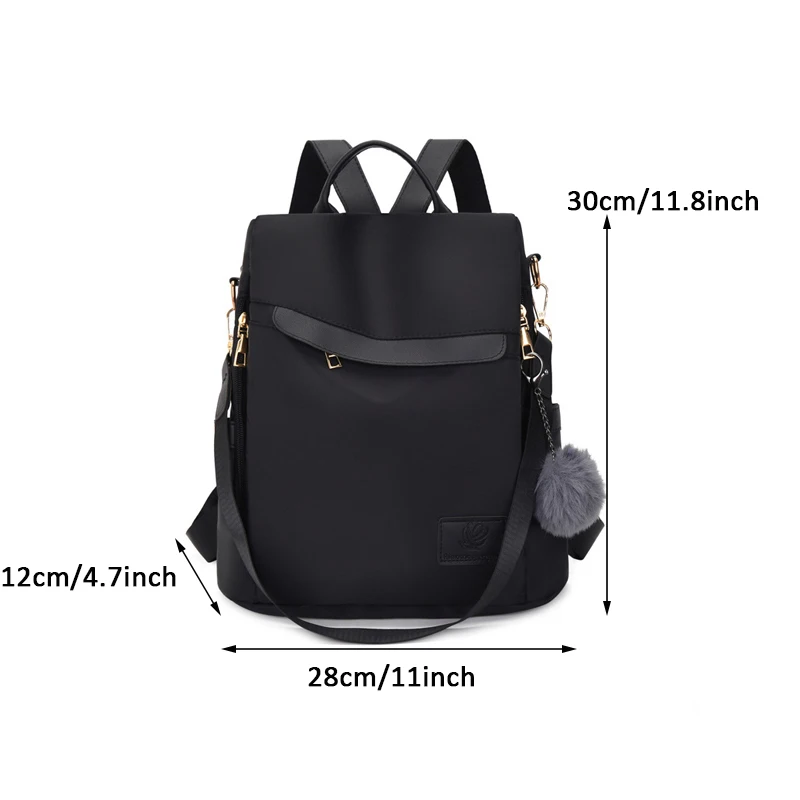 Ladies Shoulder Bag Multifunctional Large Capacity Joker Fashion Casual Oxford Waterproof Portable Travel Computer Bag Backpack