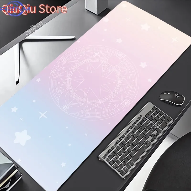 Pink Cardcaptor Sakura Large Deskmat Kero Washable Pink Magic Wand Circel Mouse Pad Anime Rubber Playmat Cartoon G