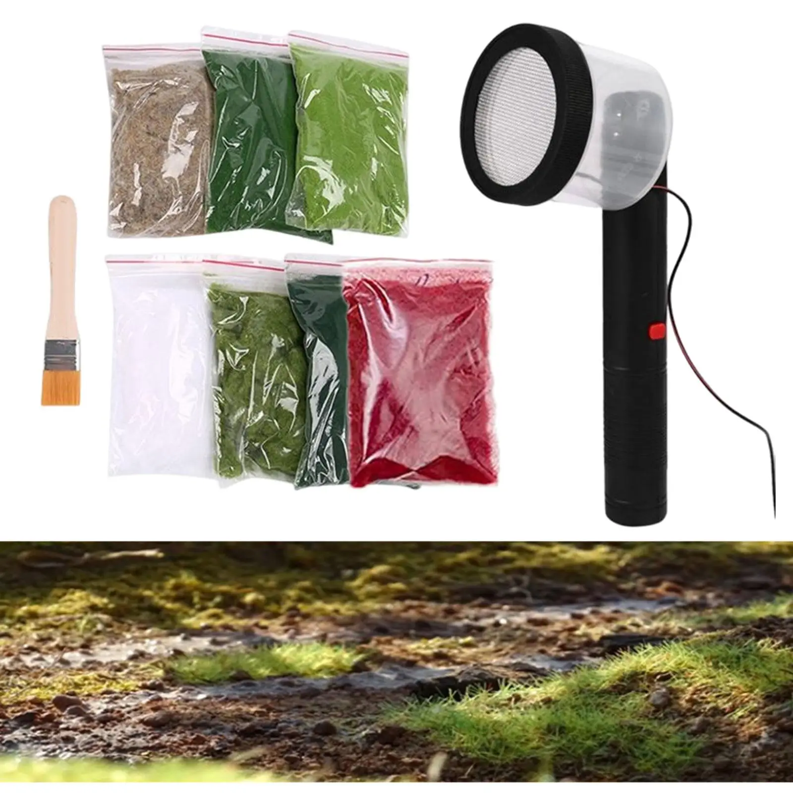 ديوراما بناء تضاريس السكك الحديدية المتدفقة العشبية الثابتة الصغيرة للديوراما #2