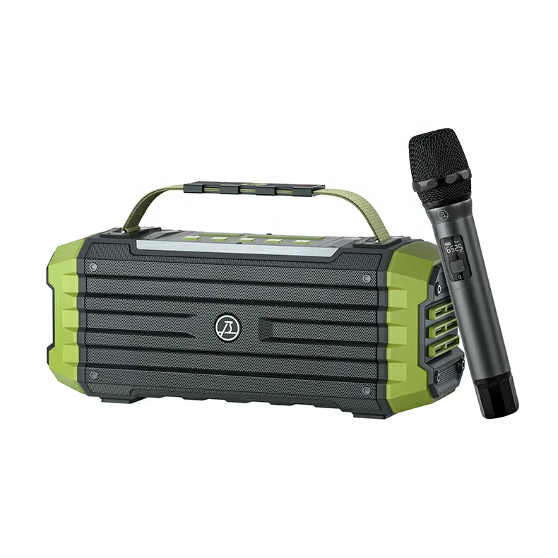 Stereo Bluetooth Dual Speakers, UHF Wireless Microphone with Auxiliary CD Player