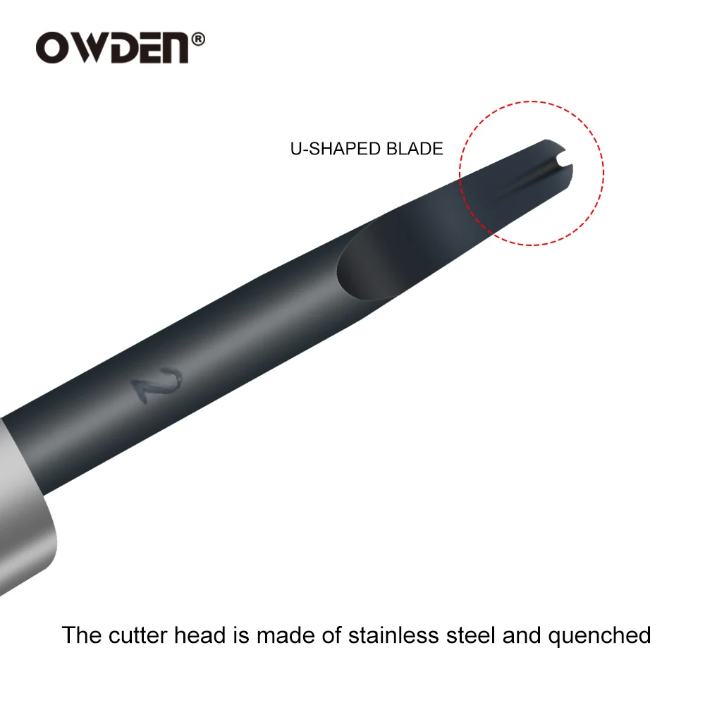 OWDEN 2# Leather Edge Beveler Skiving Tools Wood Handle Leathercraft Cutting Tool for Leather