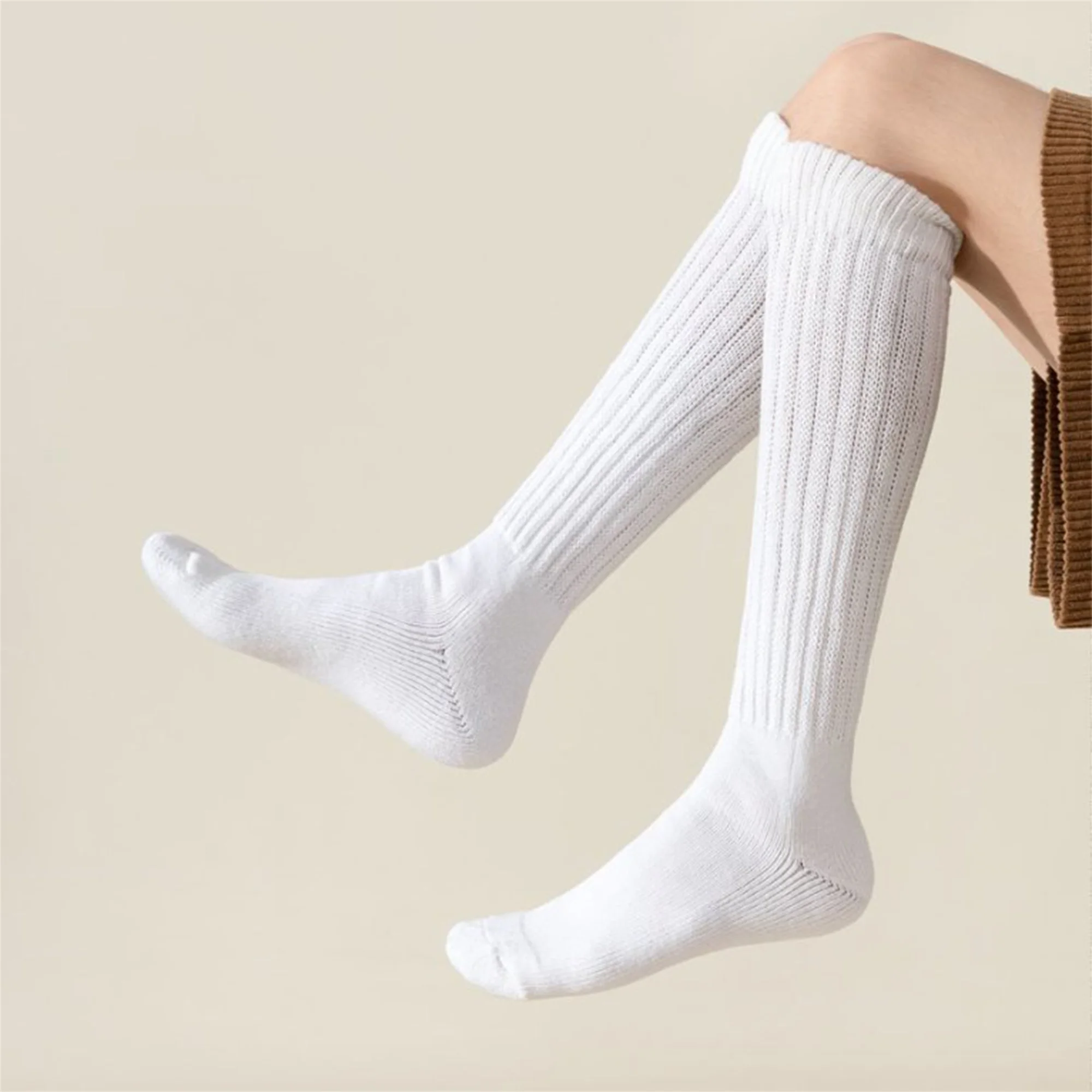 

Стильные мужские однотонные гольфы для модных и теплых длинных носков выше икры