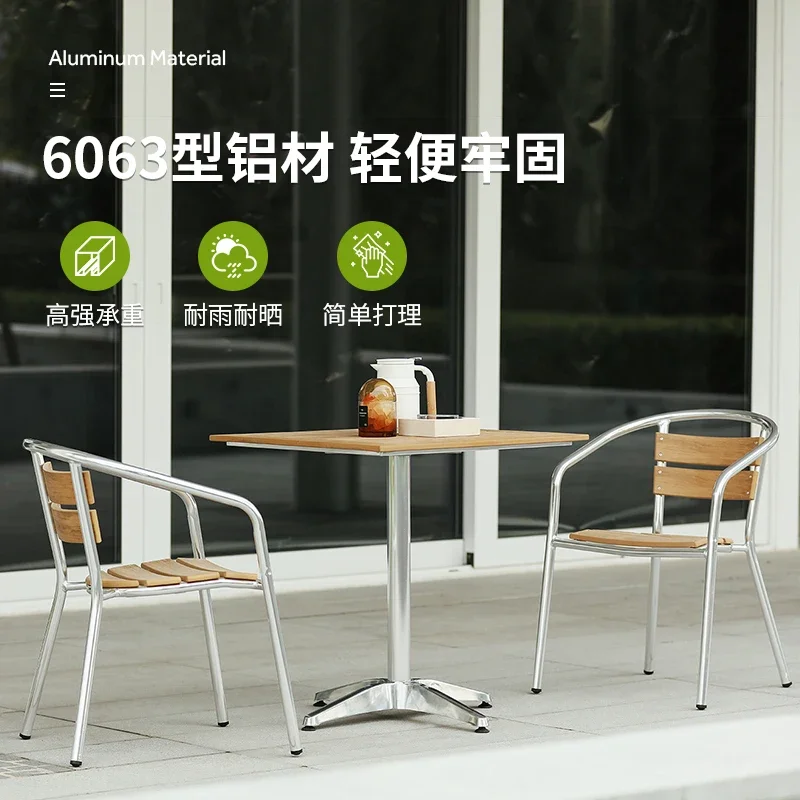 MWH Man Haojia/Modern Simple Outdoor Garden Dining Table and Chair Commercial Commercial Table and Chair Aluminum Table and Chai