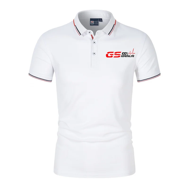 Men's Casual High-Quality Summer Short Sleeve T-Shirt '100% Adrenaline' GS Helicopter Logo Fashion Basic Mal T-Shirt