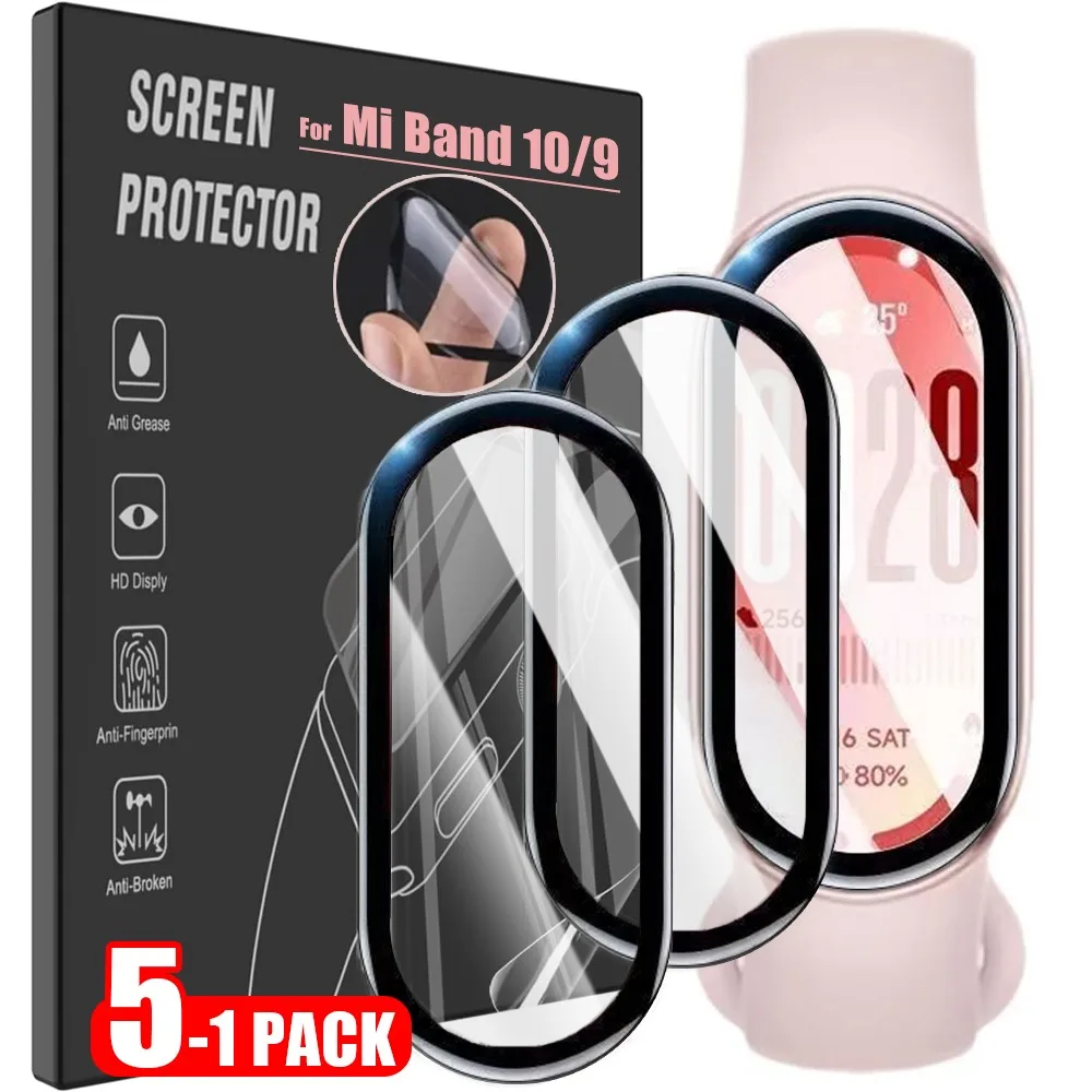 

12/3/5PCS Screen Protector for Xiaomi Mi Band 10 3D Curved Full Coverage Protective Film for Mi Band 10 9 Accessories Not Glass
