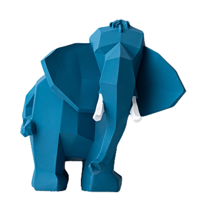 Geometry Elephant Figurine Resin For Home Office Hotel Decoration Tabletop Animal Modern Craft Elephant Statue Decor