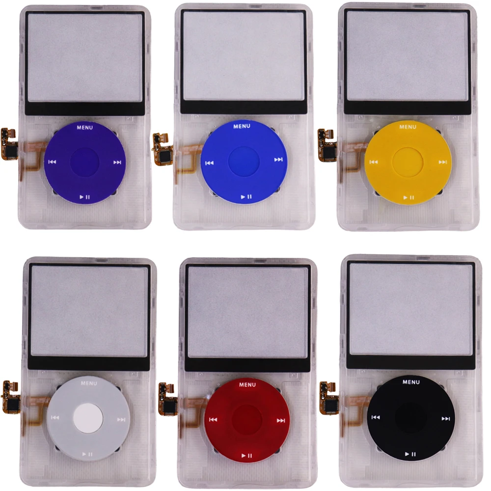

Clear faceplate with Multicolor clickwheel for ipod video 5th 5.5th gen 30GB 60GB 80GB plastic housing case clickwheel button
