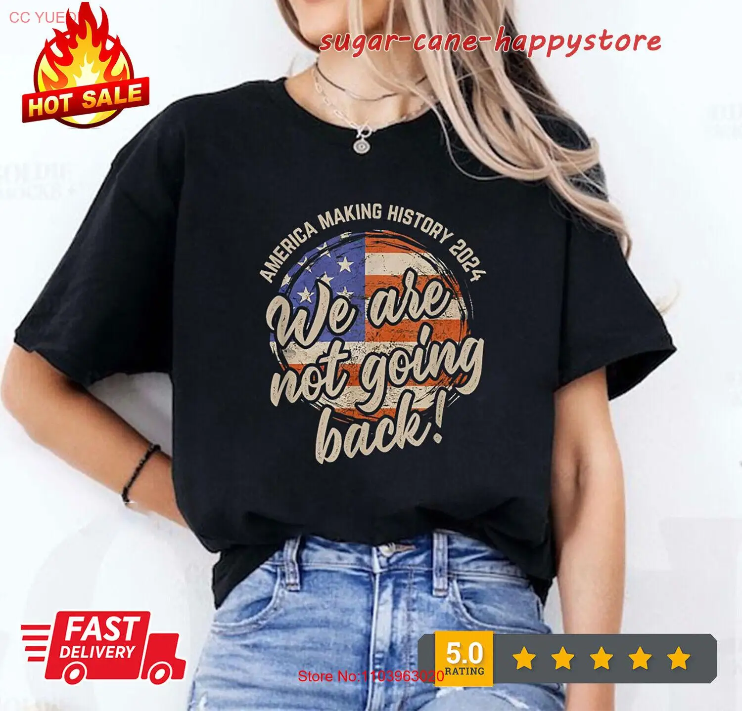 Мы не будем возвращаться в Америку историю 2024 речи США флаг унисекс футболка S-3XL