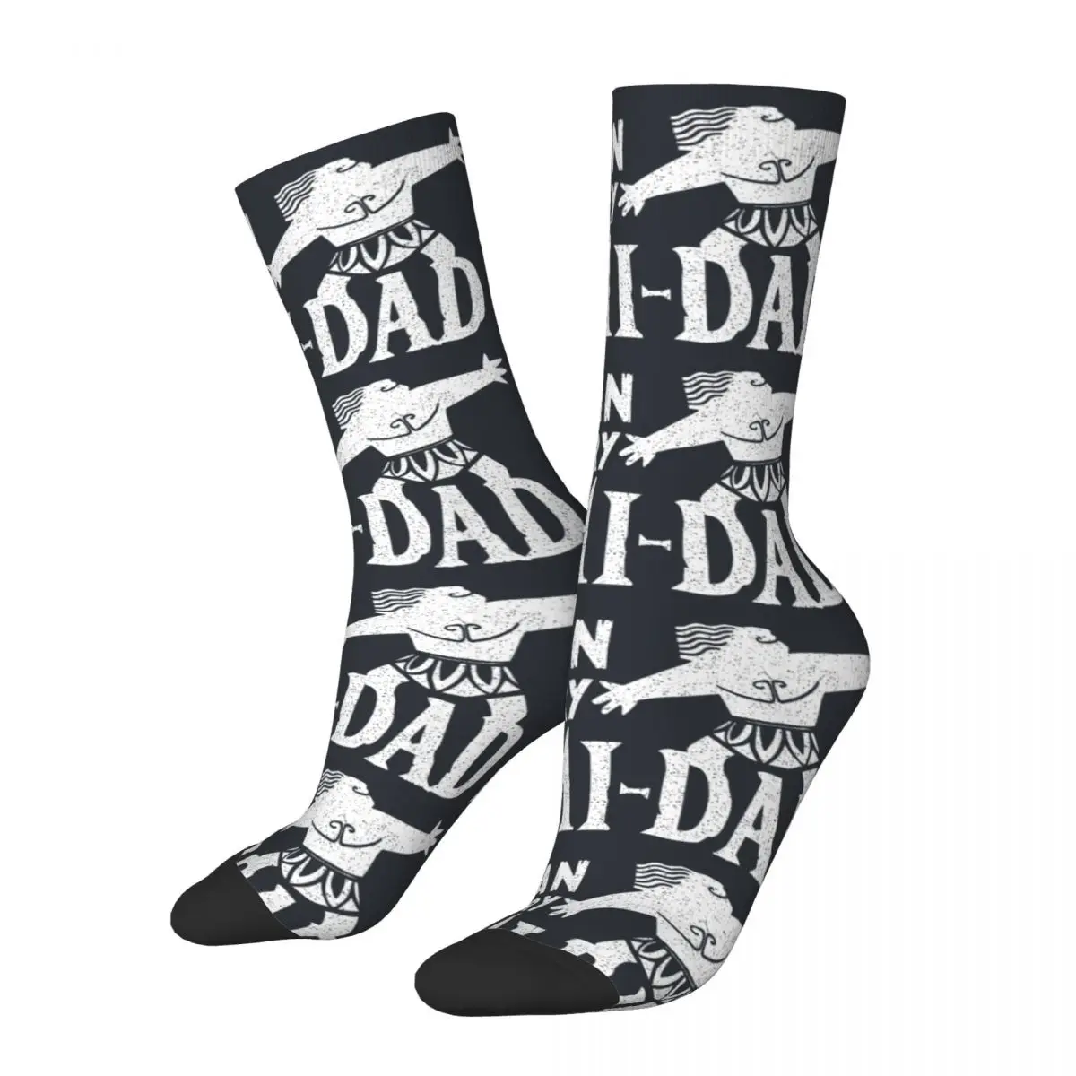 Harajuku Moana My Favorite Nurse Calls Me Dad Father Gift Basketball Socks Polyester Crew Socks for Unisex Breathable