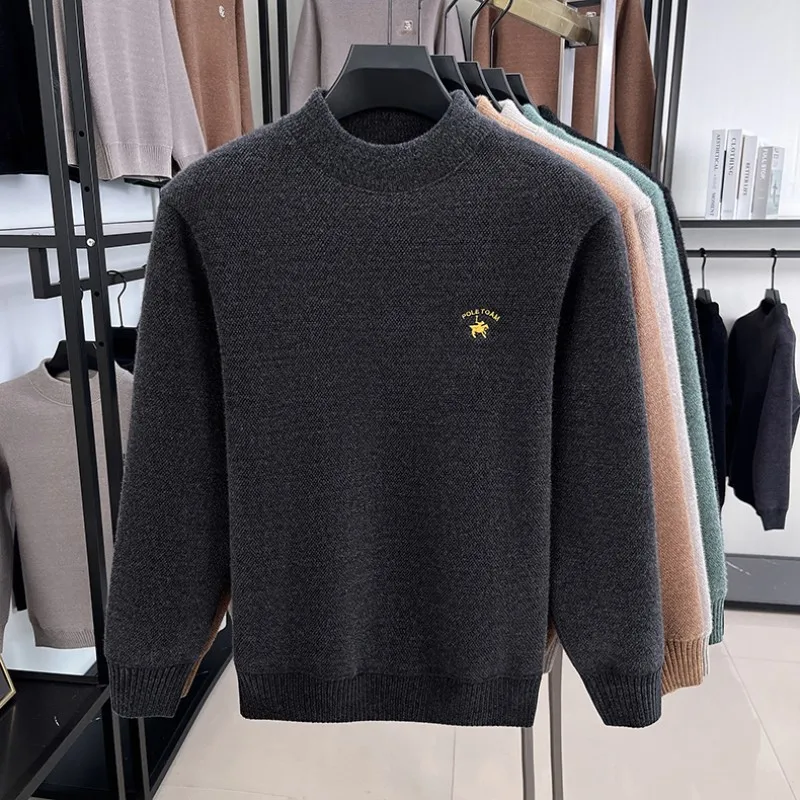 الراقية العلامة التجارية الرجال جولة الرقبة سترة موضة جديدة فاخرة بول المهر إلكتروني التطريز محبوك الراحة الدافئة عارضة السترة #6