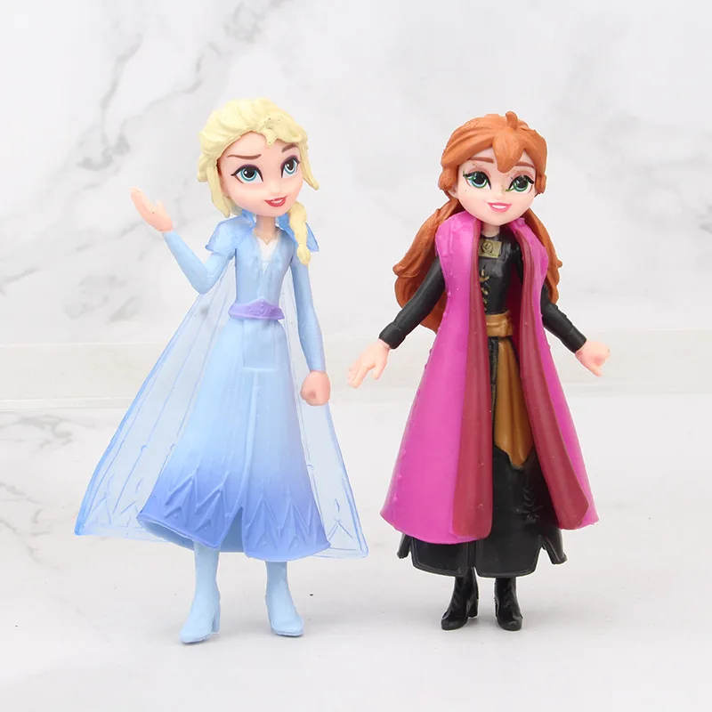 9pcs/set Disney Frozen 2 Snow Queen Elsa Anna PVC Action Figure Olaf Kristoff Sven Anime Dolls Figurines Kids Toy Children Gift