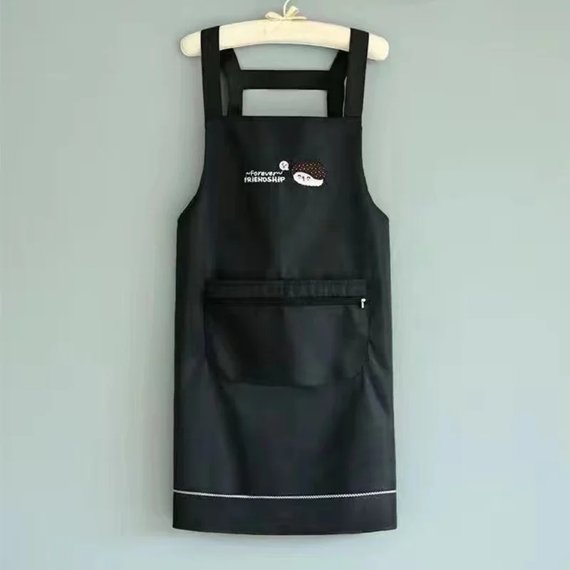 Kitchen Cooking Apron Female Male Pocket Adjustable Waterproof Apron Baking Bar Restaurant Cafe Working Clothes