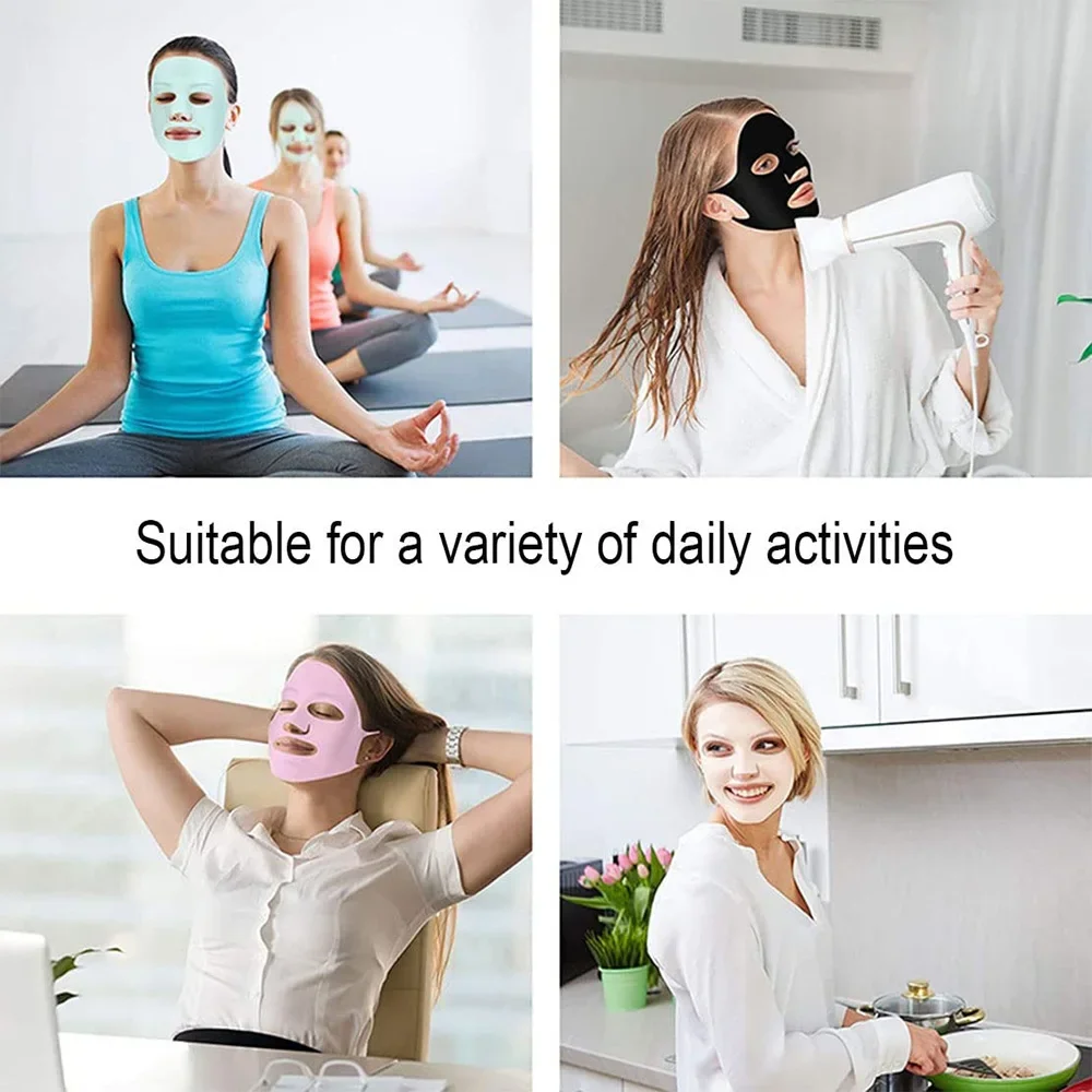 1Pc Silicone Mask Cover, Ear‑hook Anti‑slip Facial Mask Holder, Reusable Protective Cover For Home Facial Skin Care Use