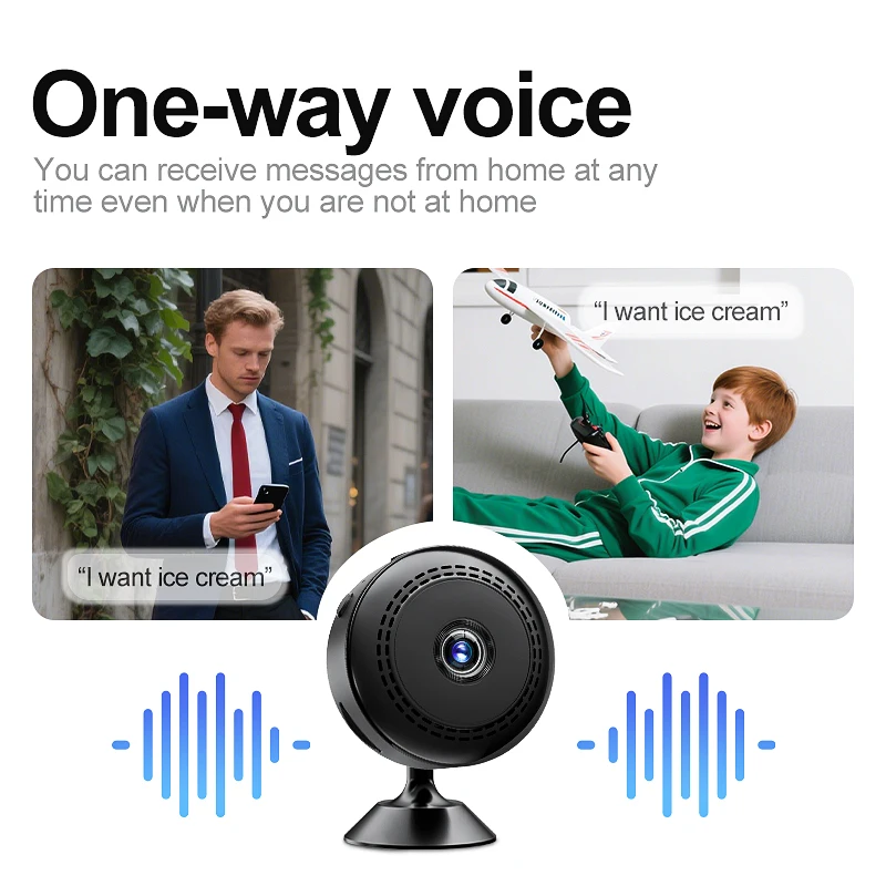 กล้องมินิไร้สายการมองเห็นตอนกลางคืน HD กล้อง IP ไร้สายการตรวจจับการเคลื่อนไหวกล้องรักษาความปลอดภัยไร้สายสำหรับสัตว์เลี้ยงในบ้านสุนัขกล้องวงจรปิดกล้อง