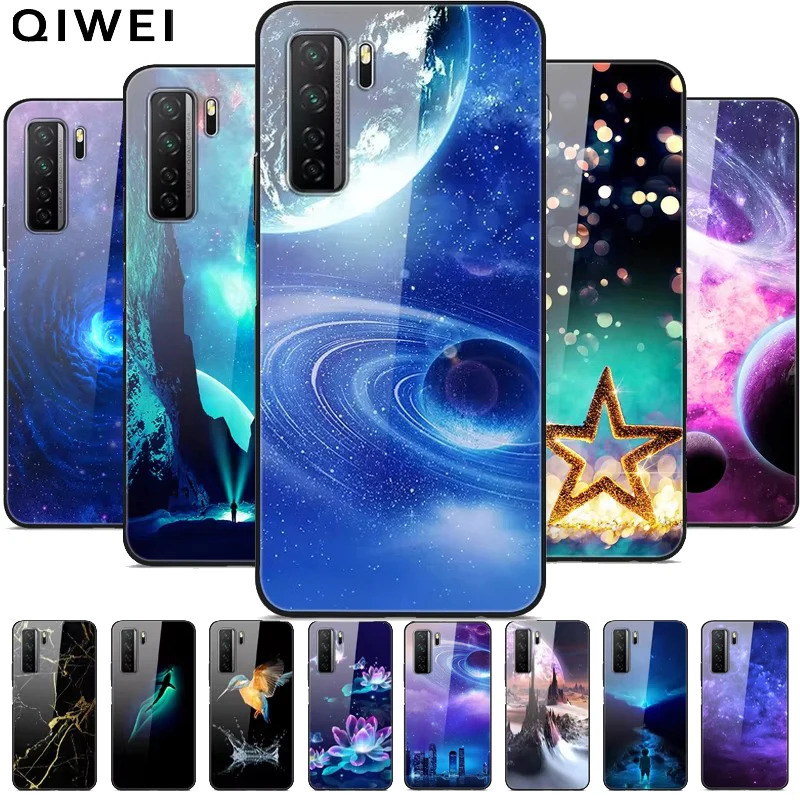 For Huawei Nova 7 SE Case Silicone Bumper Tempered Glass Hard Back Cover For Huawei Nova7 Pro 5G Nova 7SE Nova7se Phone Cases