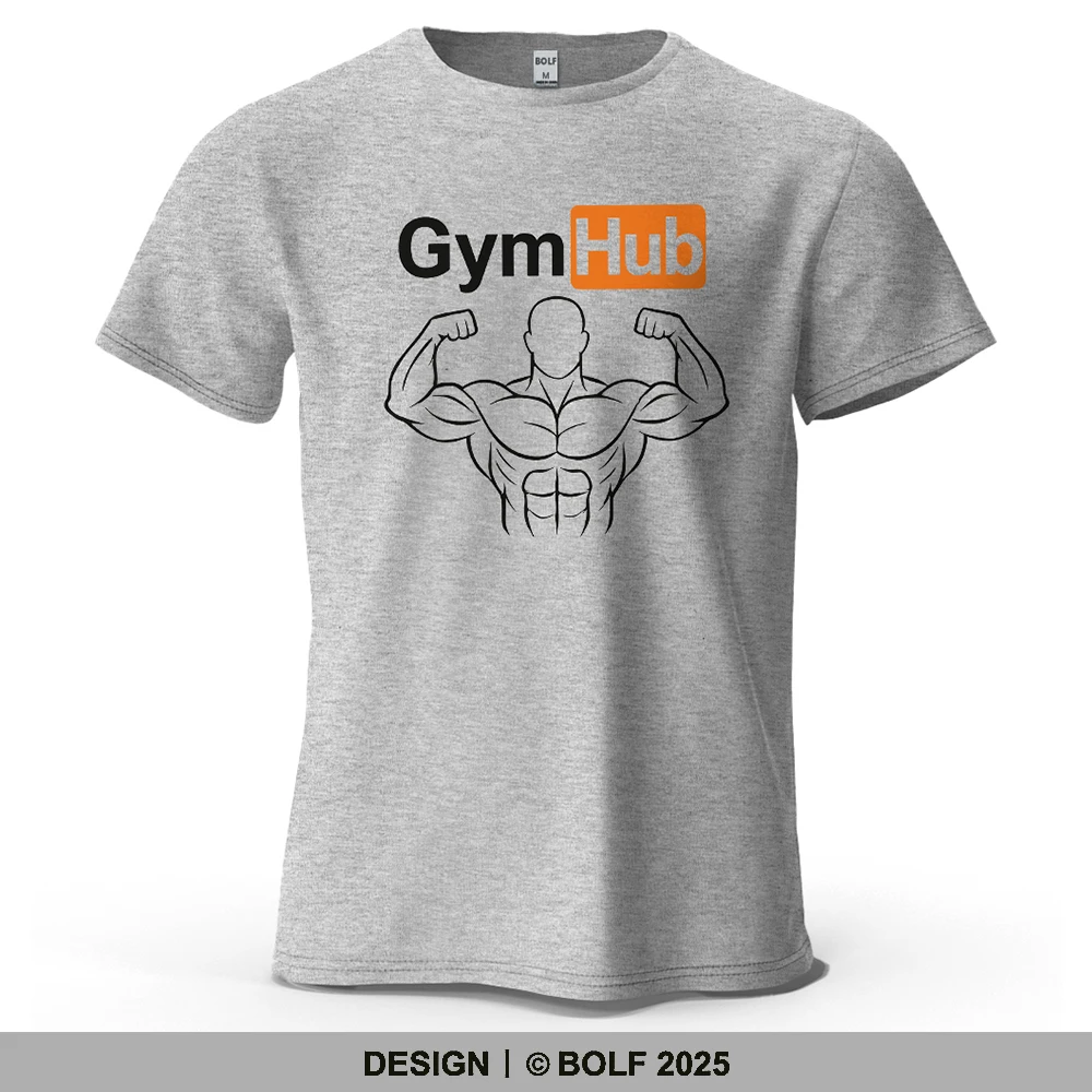 GymHub Minimalistisch bedrucktes Herren-T-Shirt, 100 % Baumwolle, übergroße Fitness-Events, grafische T-Shirts für Damen, Tops, T-Shirts, Streetwear
