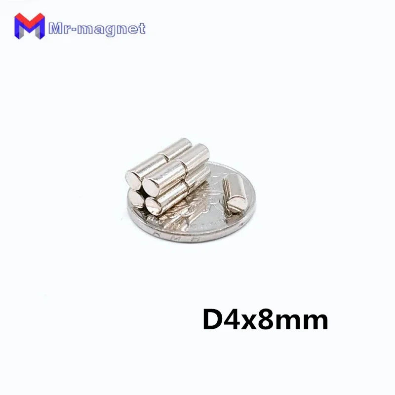 

100pcs 4mmx8mm magnet super strong neo neodymium disc magnets N35, permanent magnet neodymium diametre 4*8mm