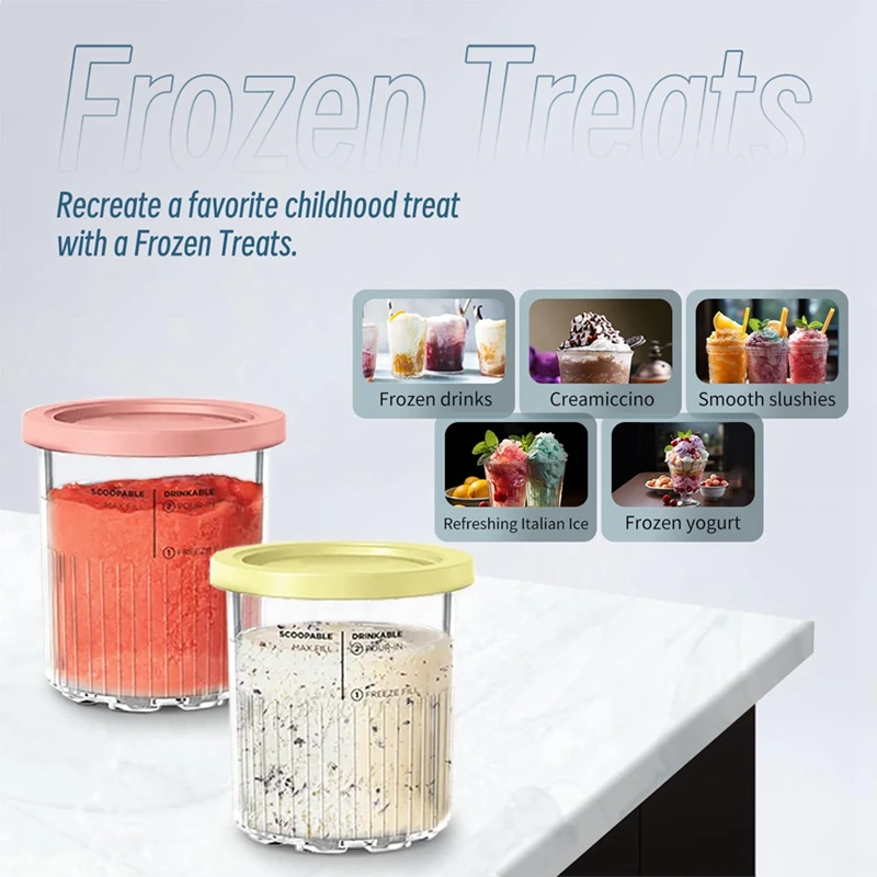 For Creami Deluxe 11-In-1 XL Family Size NC500/NC501 Pints 24 Oz - Dishwasher Safe, , Leak Proof 2 Pcs-A99X