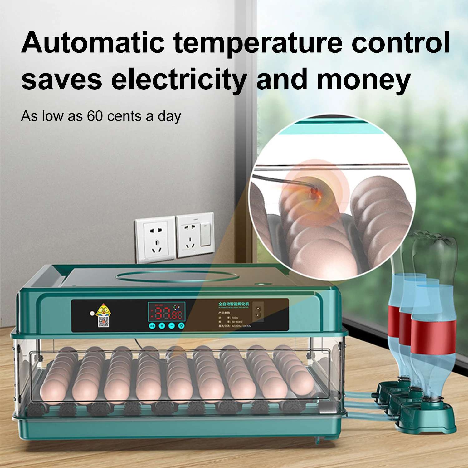 9/15/30/48 Egg Incubator With Drawer Type Mini Egg Incubator Automatic Water Ion Replenishment And Temperature Control Incubator