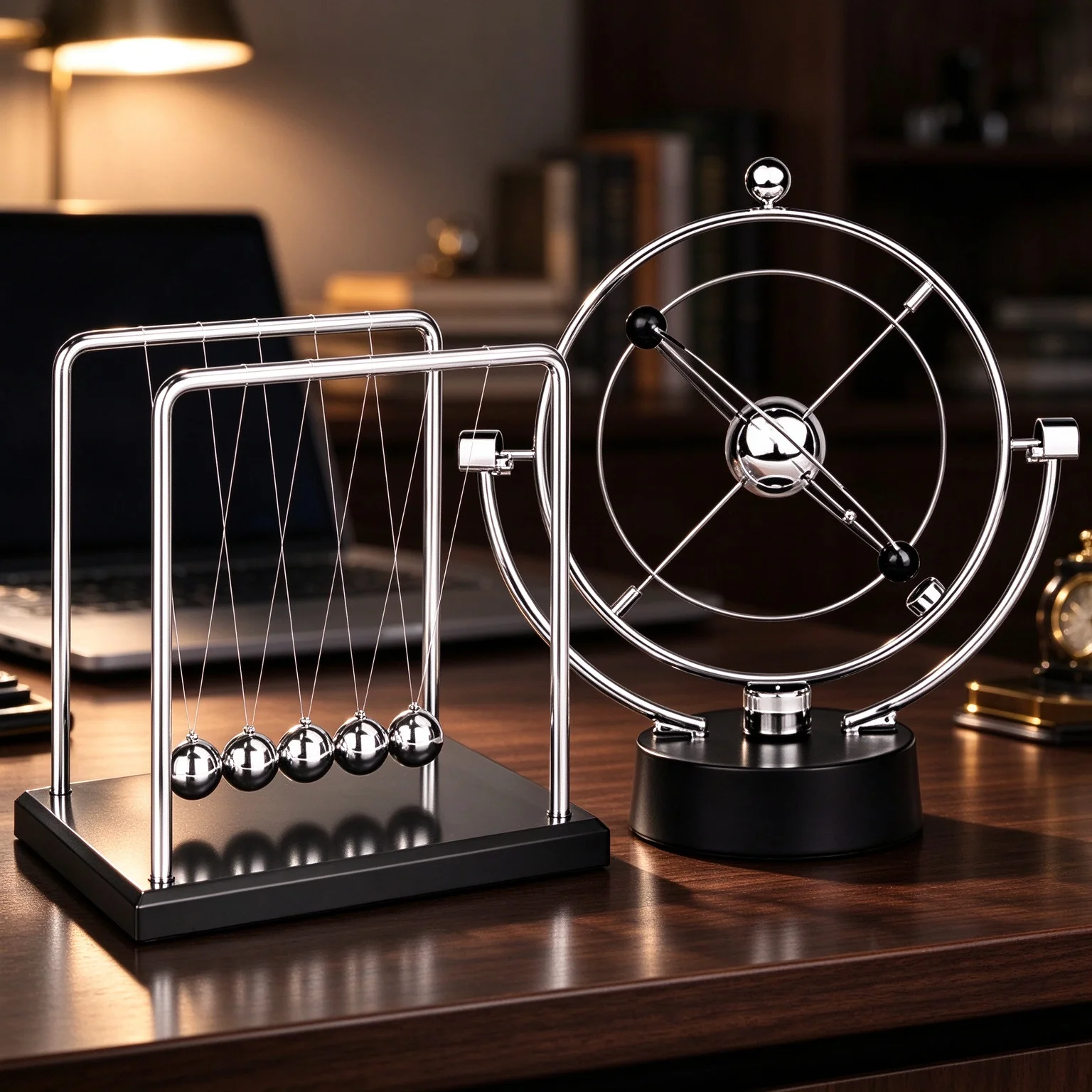 Rotation Perpetual Motion Newton Pendulum Balance Ball 24.5cm 9.65in 11cm 4.33in Physics Tumbler Home Desk Decorations Toy Gift