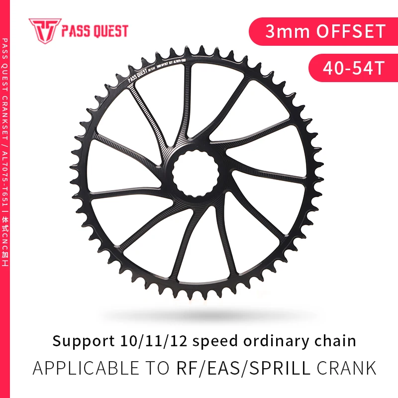 PASS QUEST For Raceface 3mm Offset 40-54T Chainring Direct Mounted Mountain Bike EASTON Chainwheel Narrow Wide Teeth Single Disc