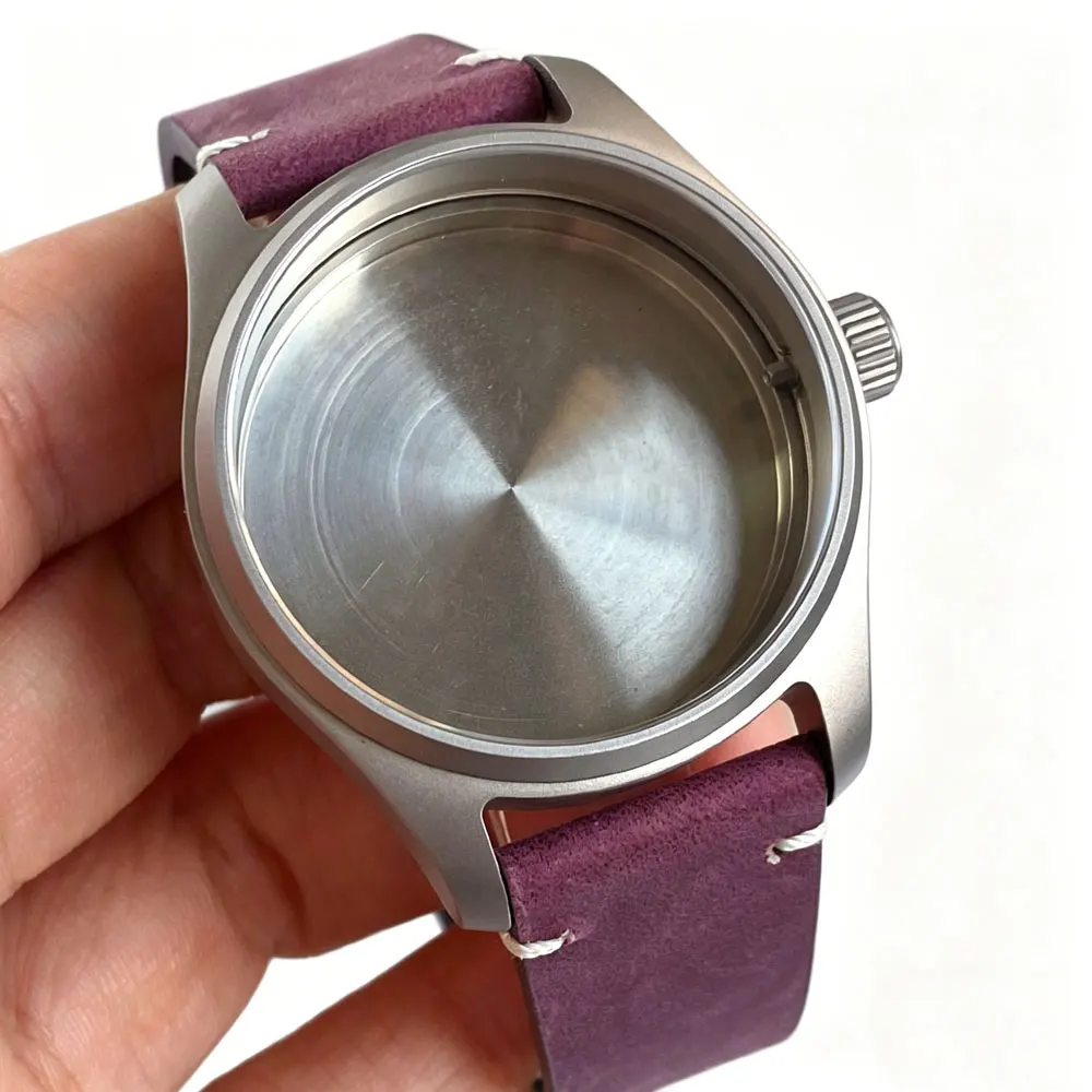 39mm Titanium Pilot VH31 Watch Case Leather Sapphire Glass for NH35 Miyota 8215 PT5000 ETA 2824 VH31 Movement 20ATM Watch Parts