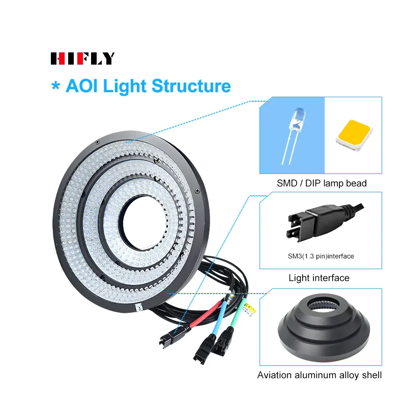 HIFLY Industrial AOI Multicolor Dome Light 180mm Red Green Blue White Color Customizable Size 3 In 1
