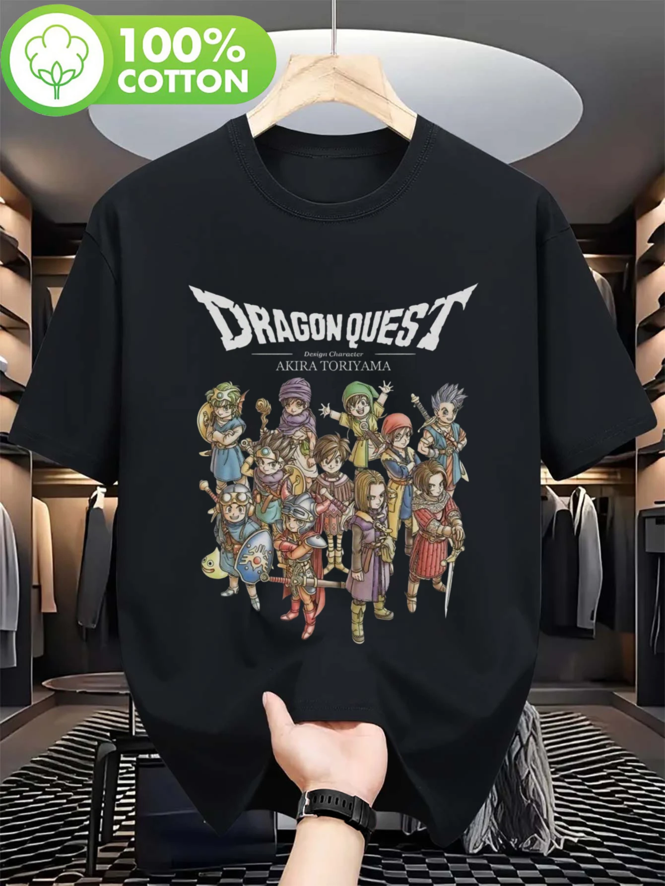Camiseta masculina de verão com tema de jogo retrô Dragon Quest - Camiseta clássica de manga curta com tema Dragon Quest VIII