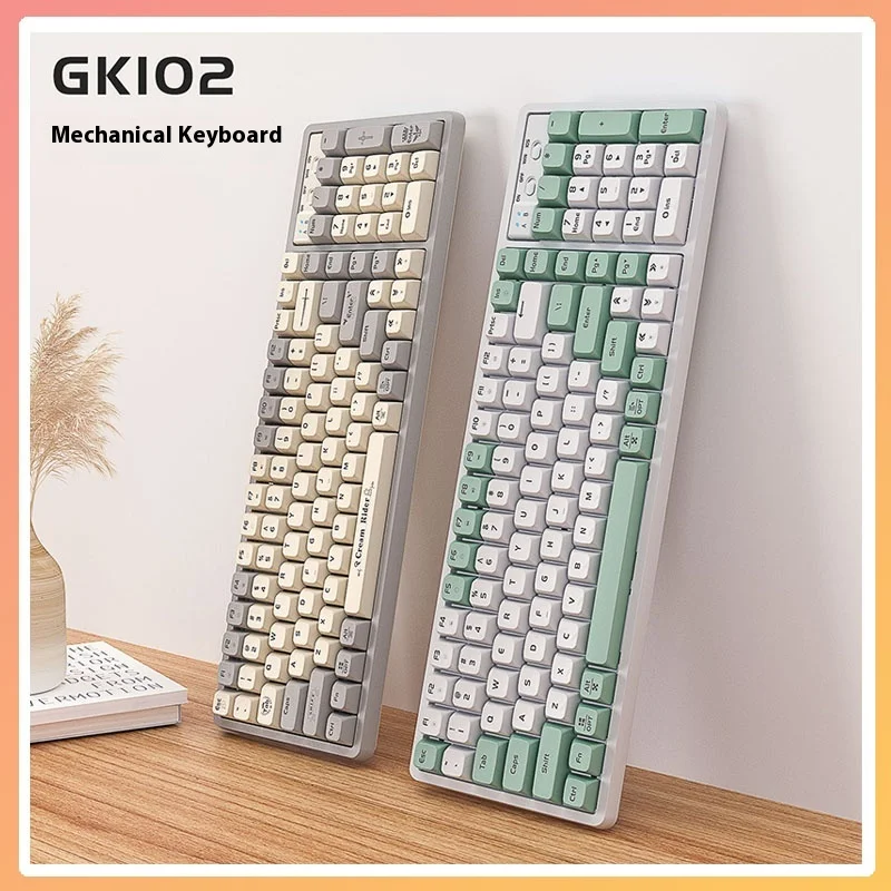 Langtugk102 The Third Mock Examination Wireless Bluetooth Wired 2.4gwireless Mechanical Keyboard Shock Absorption Office Keybord