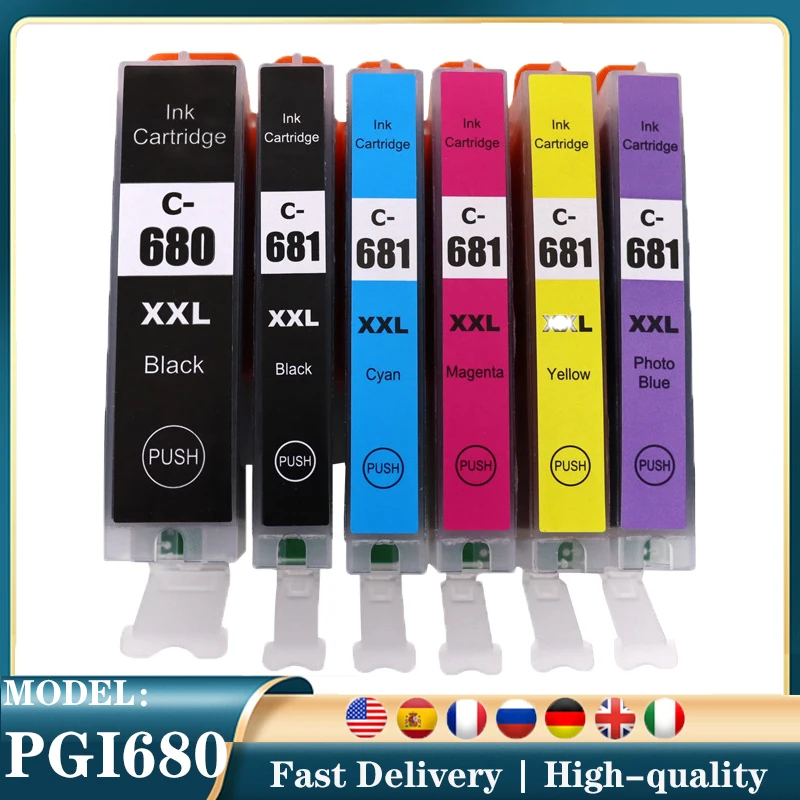 PGI 680 CLI 681 ink Cartridge PGI680 CLI681 Compatible For Canon PIXMA TS706 TR7560 TR8560 TS6160 TS6260 Printers