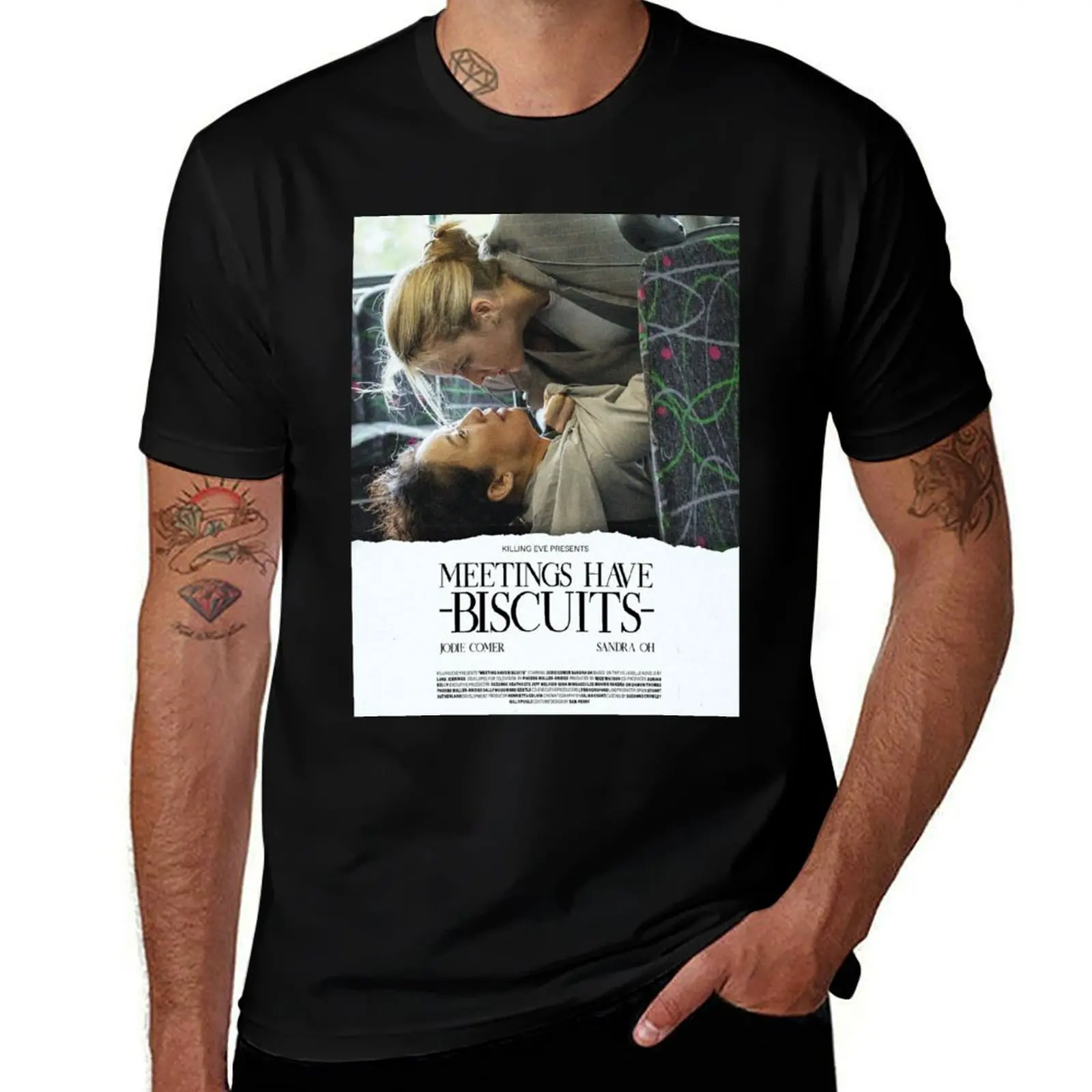 Meetings Have Biscuits 3x03 - Killing Eve Poster T-Shirt Festival Party Tee Top T-Shirt