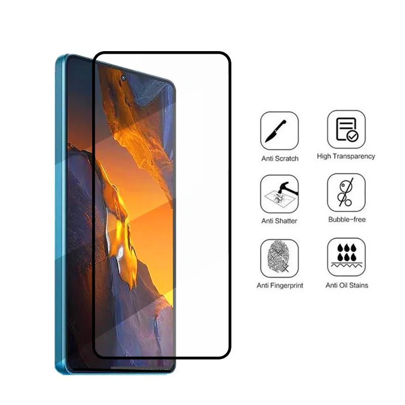 Sale Tempered Glass For Xiaomi Poco F5 Screen Film Front Glass Protector 9H For Poco F5 Soft Camera film image 2