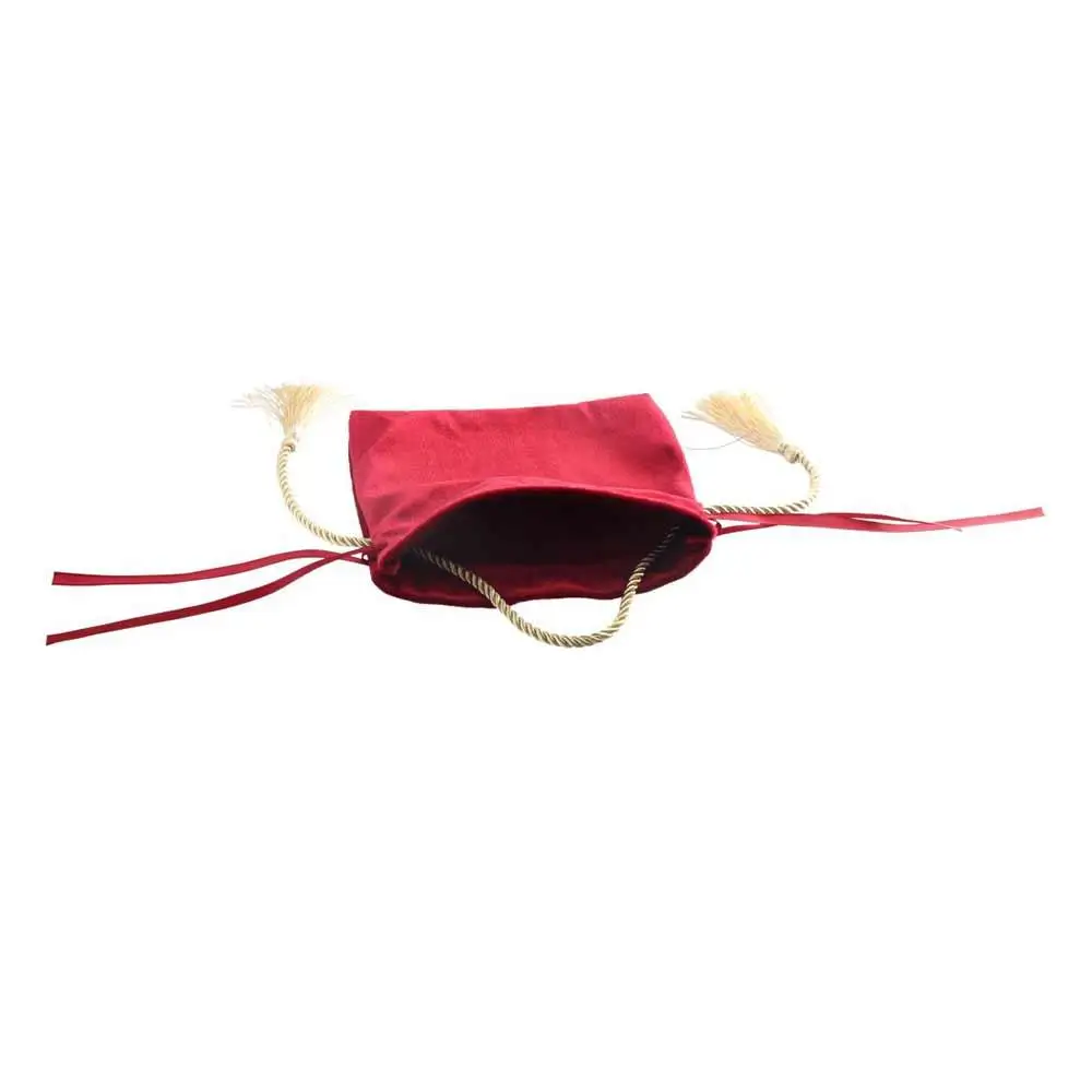 Velvet Drawstring Candy Bag Wine Red Non-woven Fabrics Flannel Gift Bag With Drawstring and Tassels Exquisite